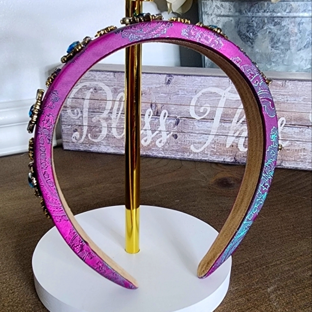 Embellished Pink and Blue Headband